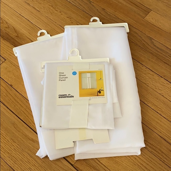set of 3 unused sheer curtain panels